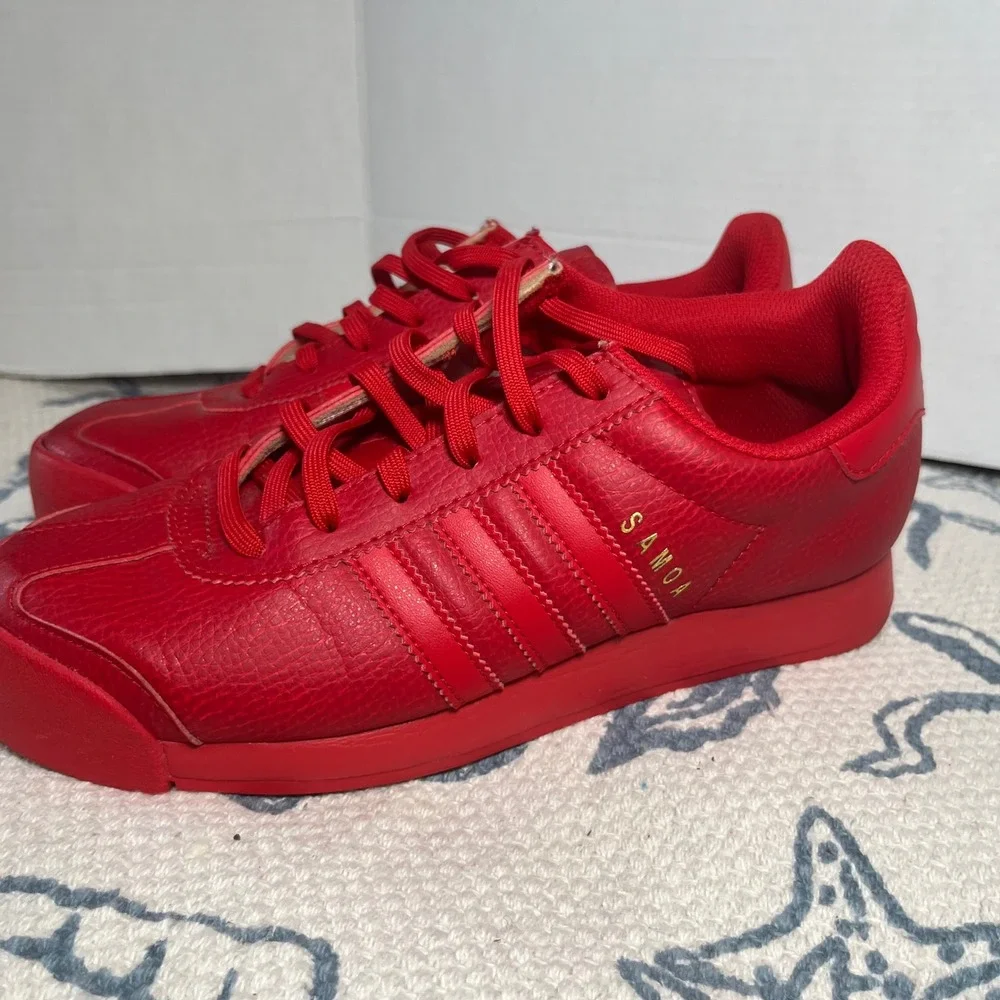 Adidas Originals Samoa Red scarlet Leather retro Low Top Sneakers Womens 6.5